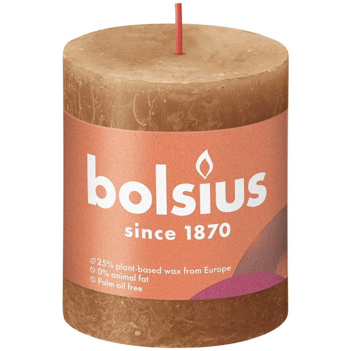 Bolsius rustikale Stumpenkerze 80 68 braun