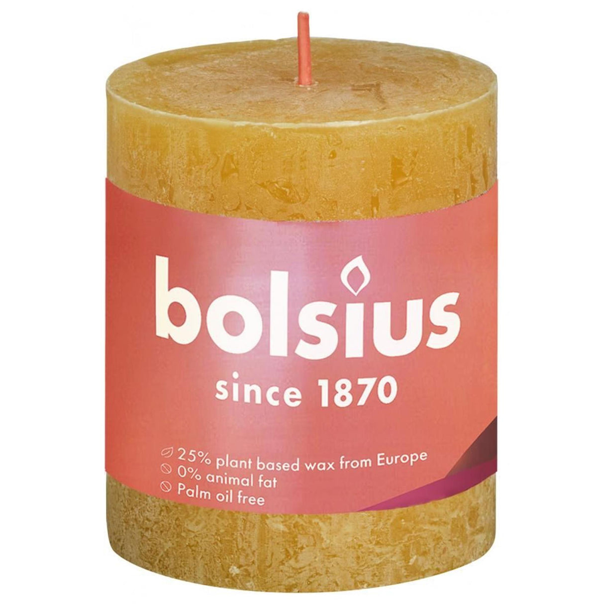 Bolsius rustikale Stumpenkerze 80 68 Ocker