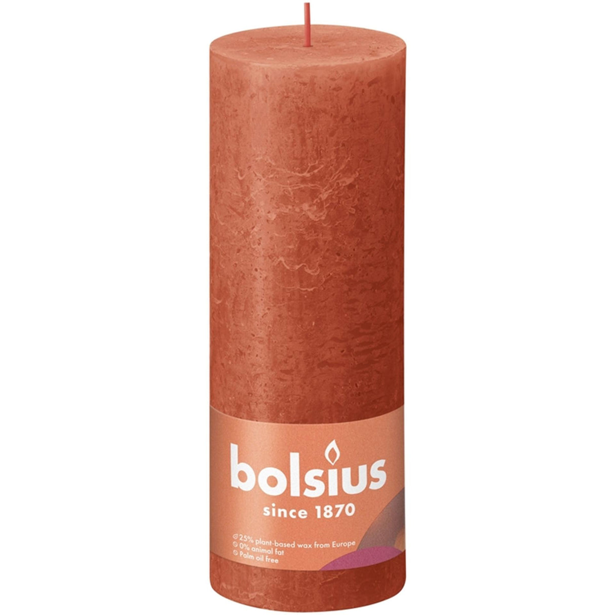 Bolsius rustikale Stumpenkerze 190 68 orange