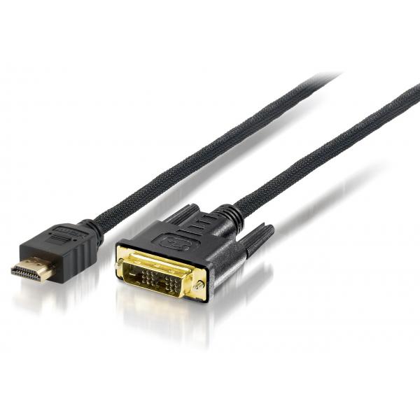 Equip 119322 hochwertiges HDMI-auf-DVI-D-Single-Link-Kabel, mm, 2 m, schwarz