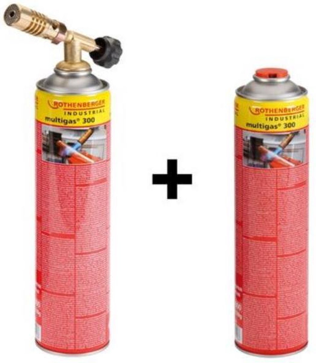 Rothenberger gasbrander + 2x multigas 300