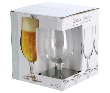 Ausgezeichnetes Haushaltswaren-Bierglas auf Fuß, 37 cl, 4er-Set