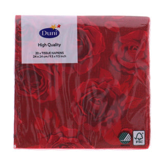 Duni Servietten Rich Roses 24x24 cm | 12 Stück