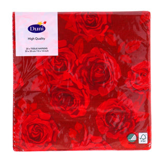 Duni Servietten Rich Roses 33x33 cm | 12 Stück