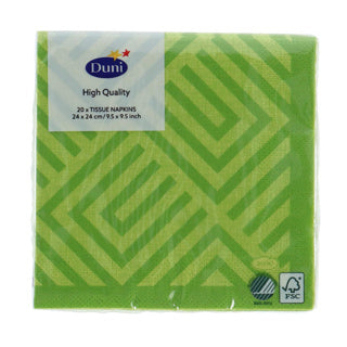 Duni Servietten Mosaik Kiwi 24x24 cm | 12 Stück