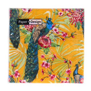 Duni Servietten tropischer Pfau 24x24 cm | 12 Stück