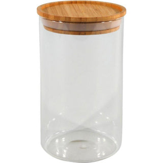 Vorratsglas 10x17,5cm stapelbarer Bambusdeckel