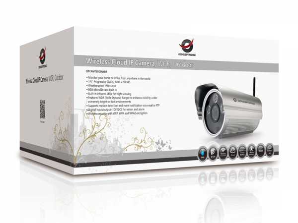 Conceptronic cipcam720odwdr drahtlose Netzwerk-Cloud-Außenkamera, RJ45, 1,3 MP, f=3,6 mm, f=2,0, WDR