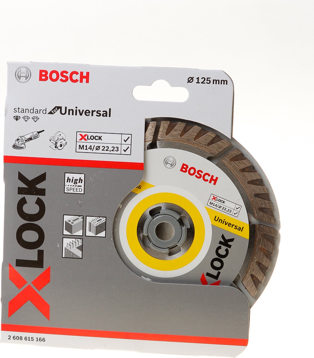 Bosch Zubehör X-Lock Diamantscheibe Standard für Universal 125 x 22,23 x 2,0 x 10 mm – 1 Stück – 2608615166