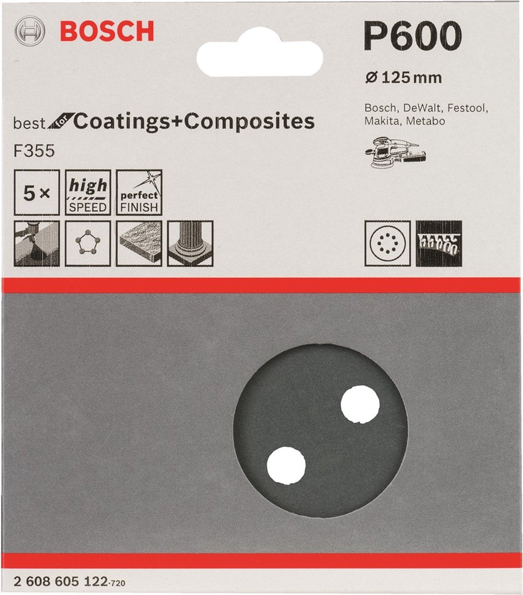 Bosch 5 Schleifblatt ø125 beste Beschichtungen 8.600