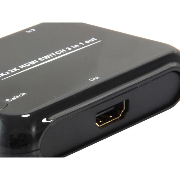 Equip 332721 HDMI-Switch, 3x, HDMI1.4, Dolby True-HD, 7.1-Kanal, Schwarz