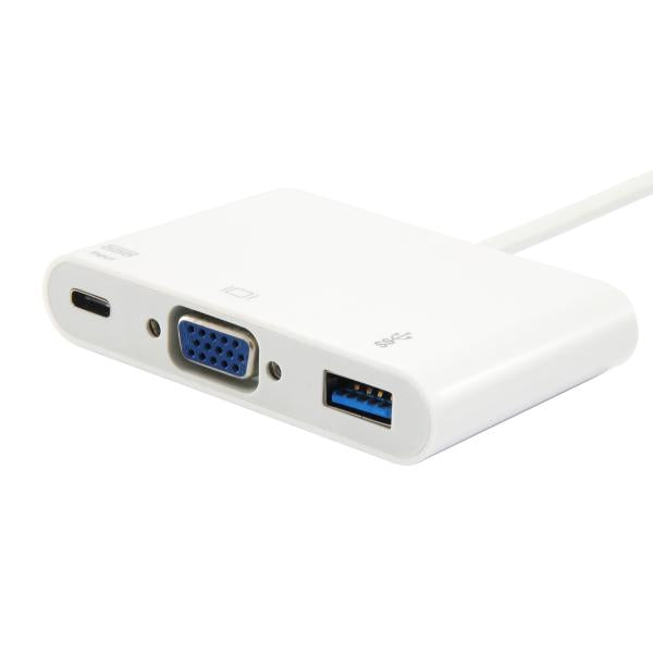 Equip 133462 USB-Typ-C-auf-VGA-Buchse, USB-A-Buchse, PD-Adapter, 1080p, 15 cm, weiß