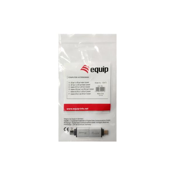 Equip 133473 USB-Adapter, USB Typ C -> USB Typ A, männlich weiblich, silber