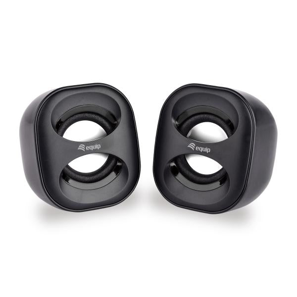 Equip 245330 Mini-USB-Lautsprecher, 2.0 Kanäle, kabelgebunden, 3 W, 90 – 20 Hz, 40 o, schwarz