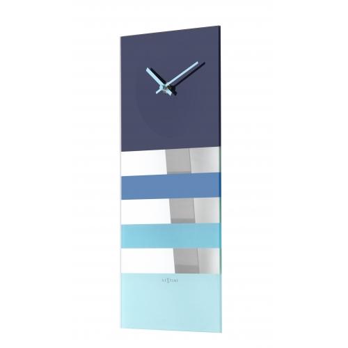 Nexttime Uhr 2855bl Bold Stripes, 38x19 cm, Wand, blau