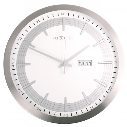 Nexttime Uhr 3009 Kapitän, ø44 cm, Wand, weiß