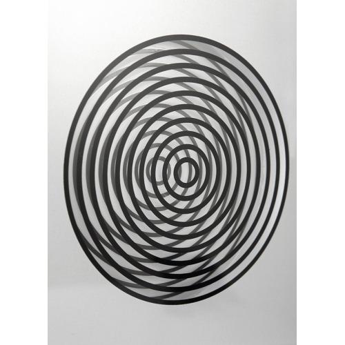 Nexttime Clock 3028 Op Clock, 16x30,2 cm, Wand, Glas, Silber
