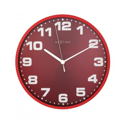 Nexttime-Uhr 3053ro Dash Red, ø35 cm, Wand, Rotsilber