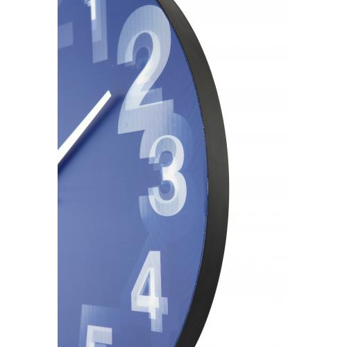Nexttime Uhr 3077bl 3d, ø39,5 cm, Wand, blau weiß