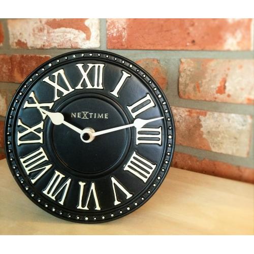 Nexttime Uhr 5187zw London Tisch, ø16 cm, Wand, schwarz weiß