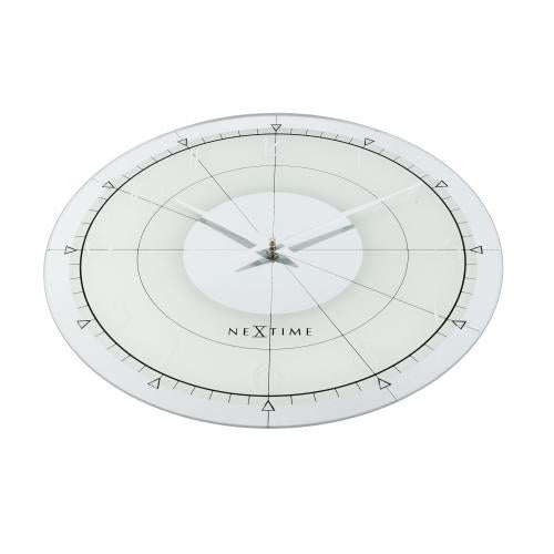Nexttime Uhr 8125 Fancy Round, ø43 cm, Wand, Weiß Silber
