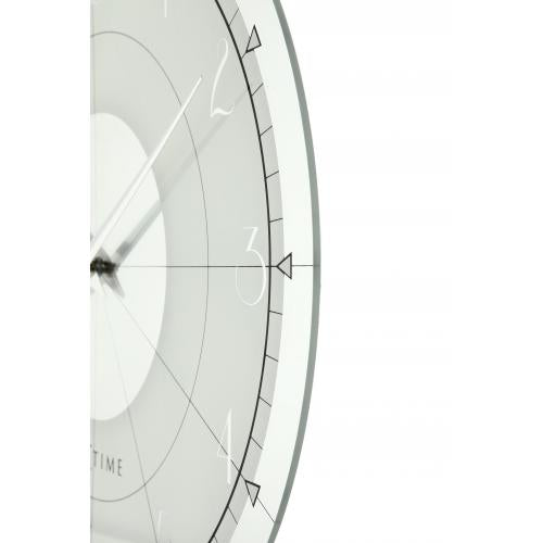 Nexttime Uhr 8125 Fancy Round, ø43 cm, Wand, Weiß Silber