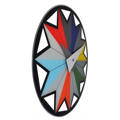 Nexttime-Uhr 8163 Zirkus, ø43 cm, Wand, schwarz mehrfarbig