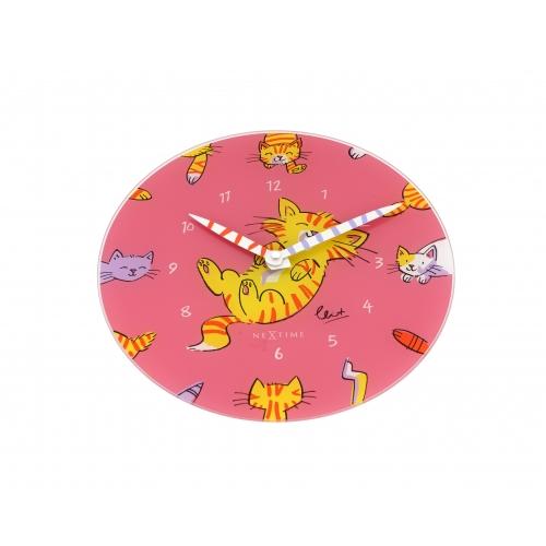 Nexttime-Uhr 8810 tickle my tummy, ø30 cm, Wand, rosa mehrfarbig