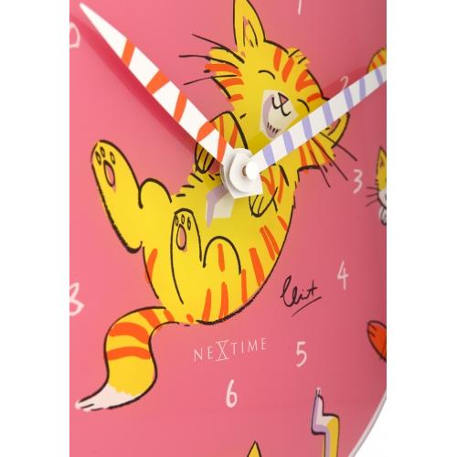 Nexttime-Uhr 8810 tickle my tummy, ø30 cm, Wand, rosa mehrfarbig