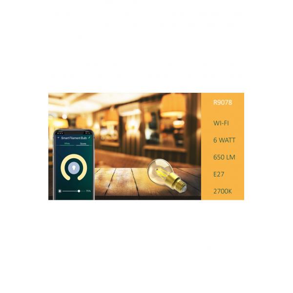 Woox R9078 intelligente dimmbare Filament-LED-Lampe, E27, 6 W, 650 lm, WLAN, Amazon Google, App