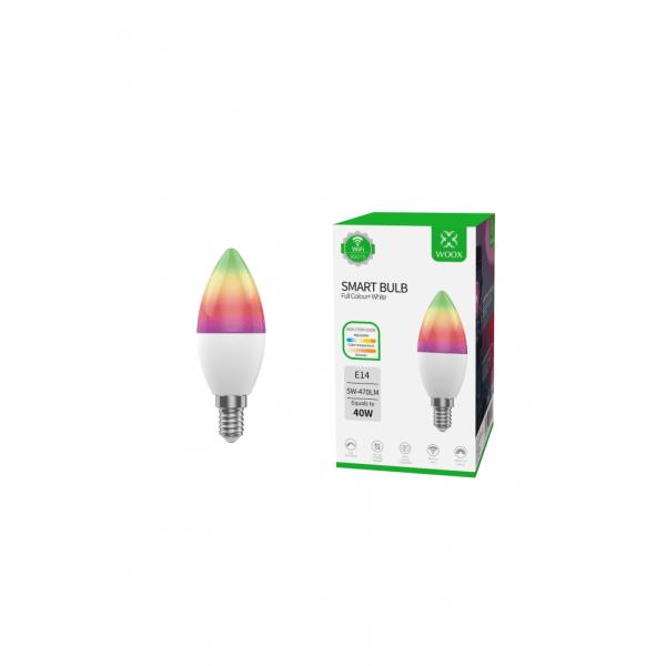 Woox R9075 intelligente RGB-LED-Lampe, WLAN, E14, CCT, Google Assistant Amazon Alexa