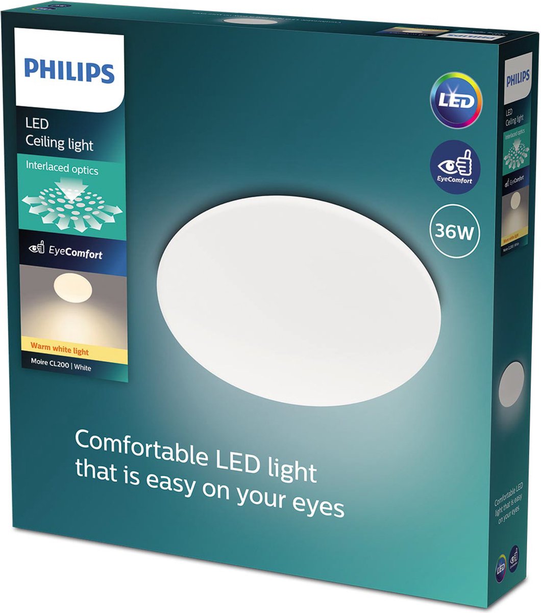 Philips led philips moire plafondlamp - 36 watt - warmwit licht - 2700k