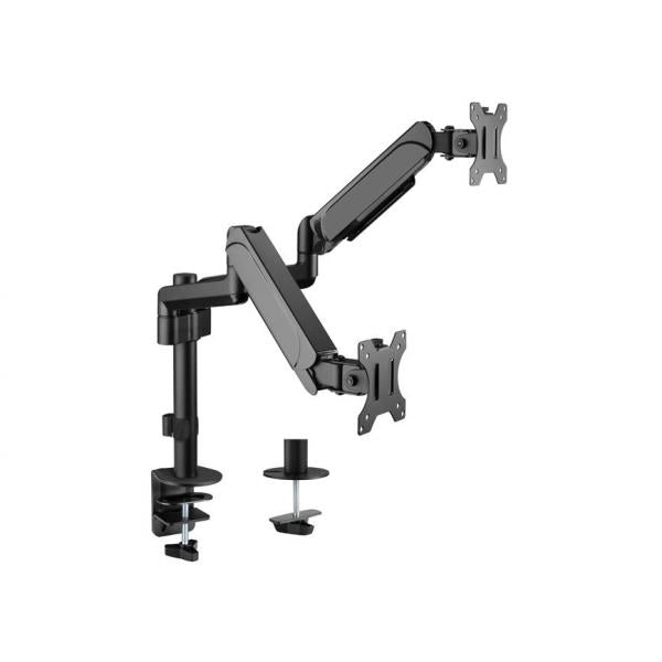 Equip 650133 17 -32 Dual-Monitor-Tischhalterung, Klemme, 18 kg, 17 - 32, 100 x 100 mm, schwarz