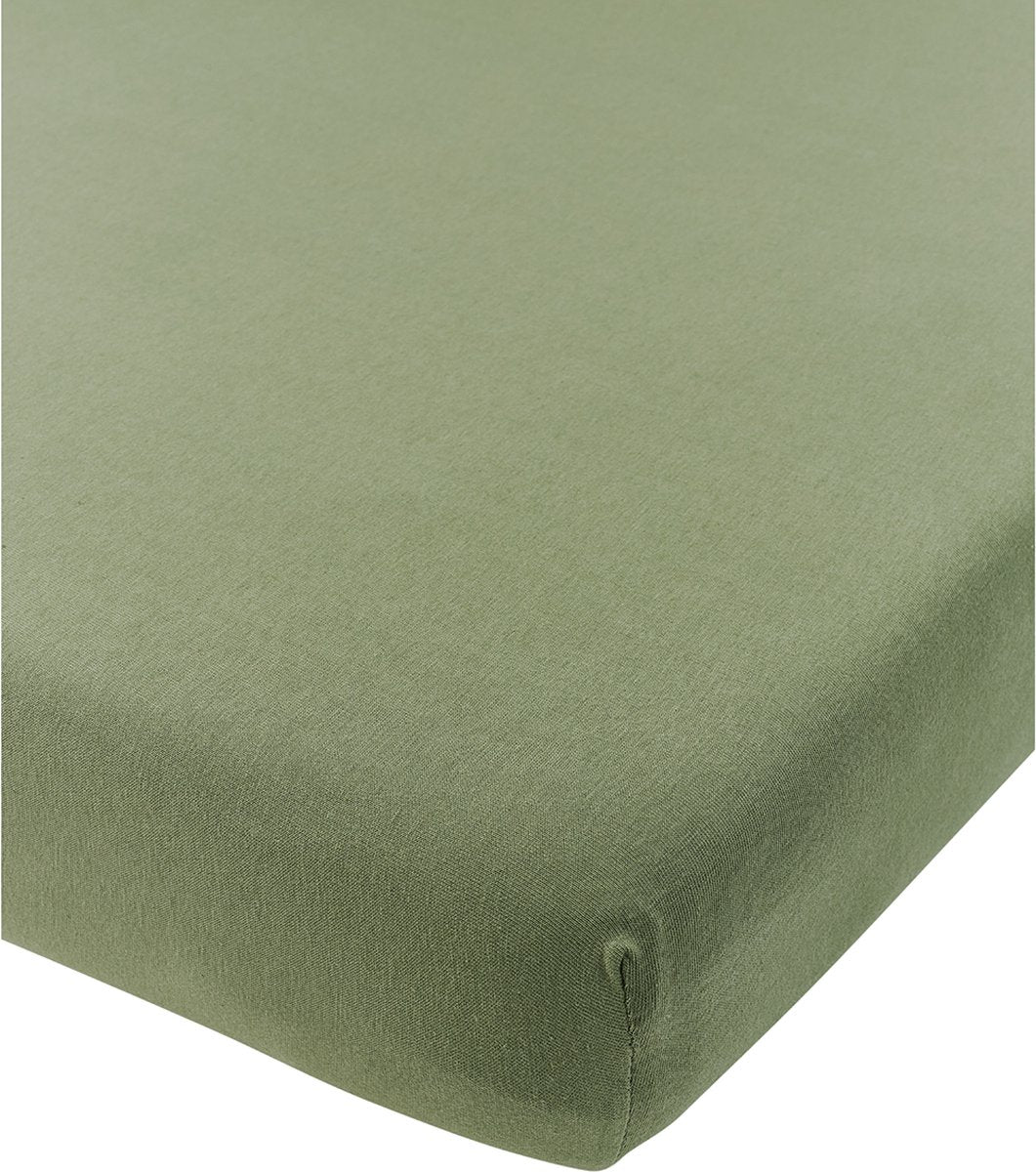 Meyco Baby Uni Spannbettlaken für Kinderbett – Jersey – Olivgrün – 60 x 120 cm