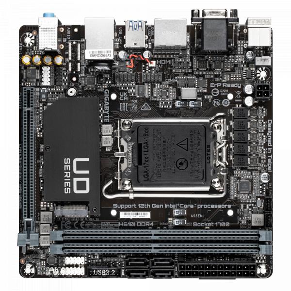 Gigabyte H610i DDR4 H610i DDR4, Mini-ITX, Intel, LGA 1700, DDR4 Dimm, 64 GB, M.2, U/min, GBLAN