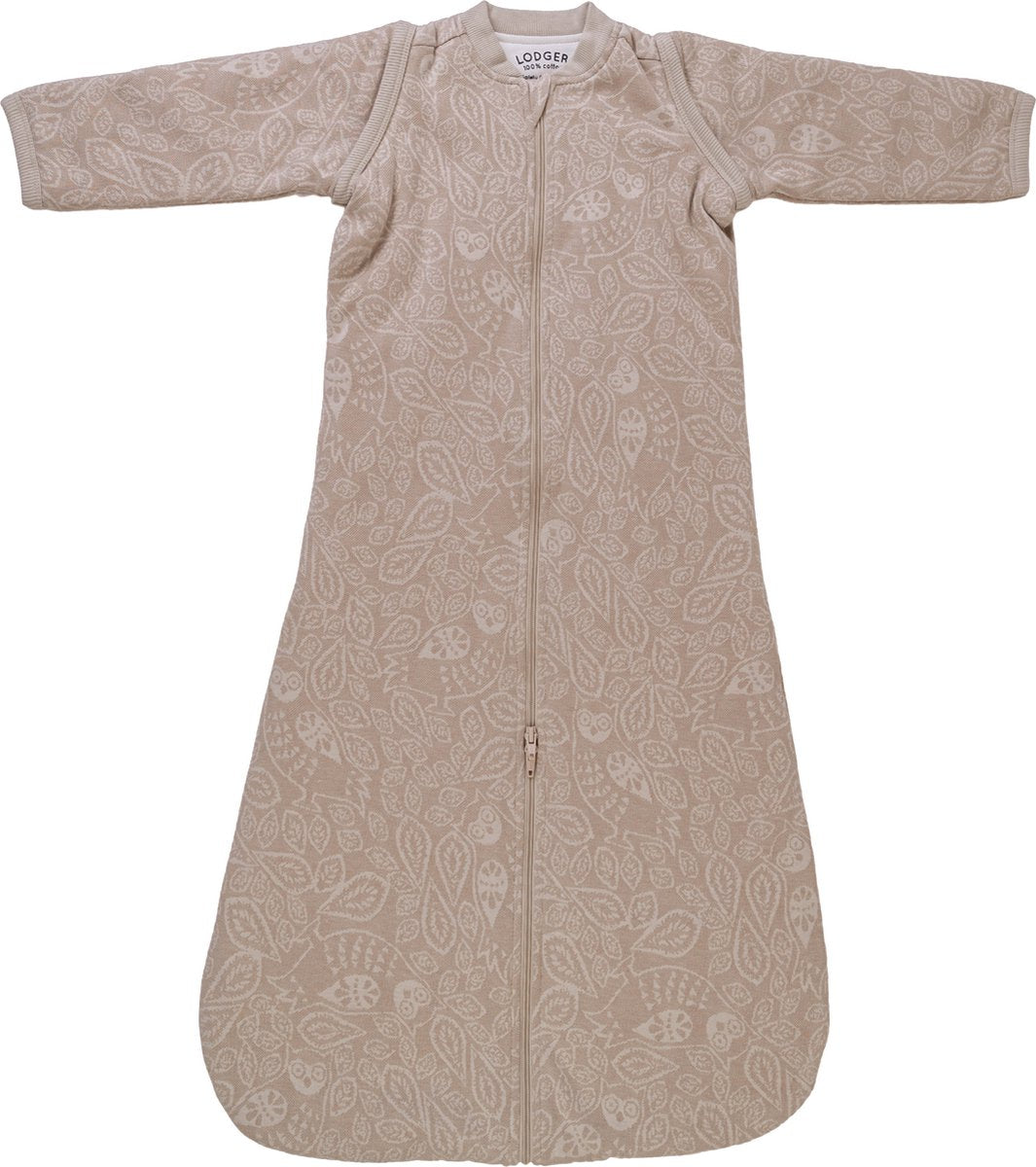 Lodger hopper - babyslaapzak met afritsbare mouwen - beige - 98cm - 2.4 tog - autostoel - slaapzak baby winter