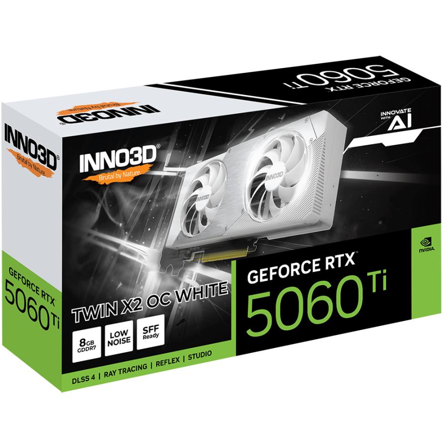 Inno3d n506t2-08d7x-193075w geforce rtx™ 5060 ti 8gb twin x2 oc weiß