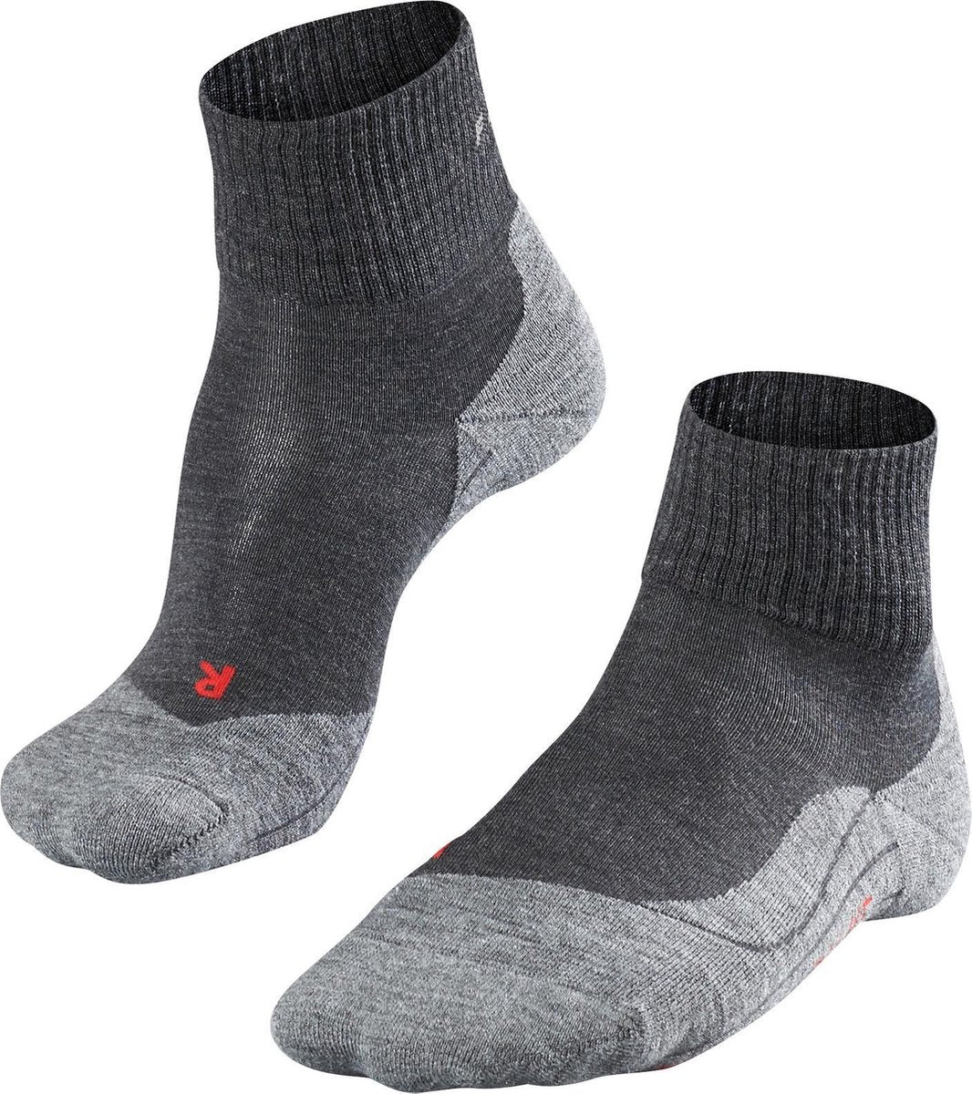 Falke TK5 kurze Anti-Blasen-Wandersocken aus dünnem Woll-Funktionsmaterial Damen Grau - Größe 35-36