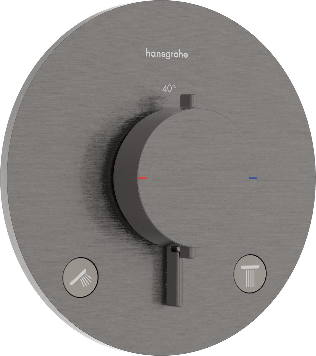 Hansgrohe Ecostat Comfort S – Einbauthermostat – Ecostat-Thermostat – für 2 Funktionen – Schwarzchrom gebürstet