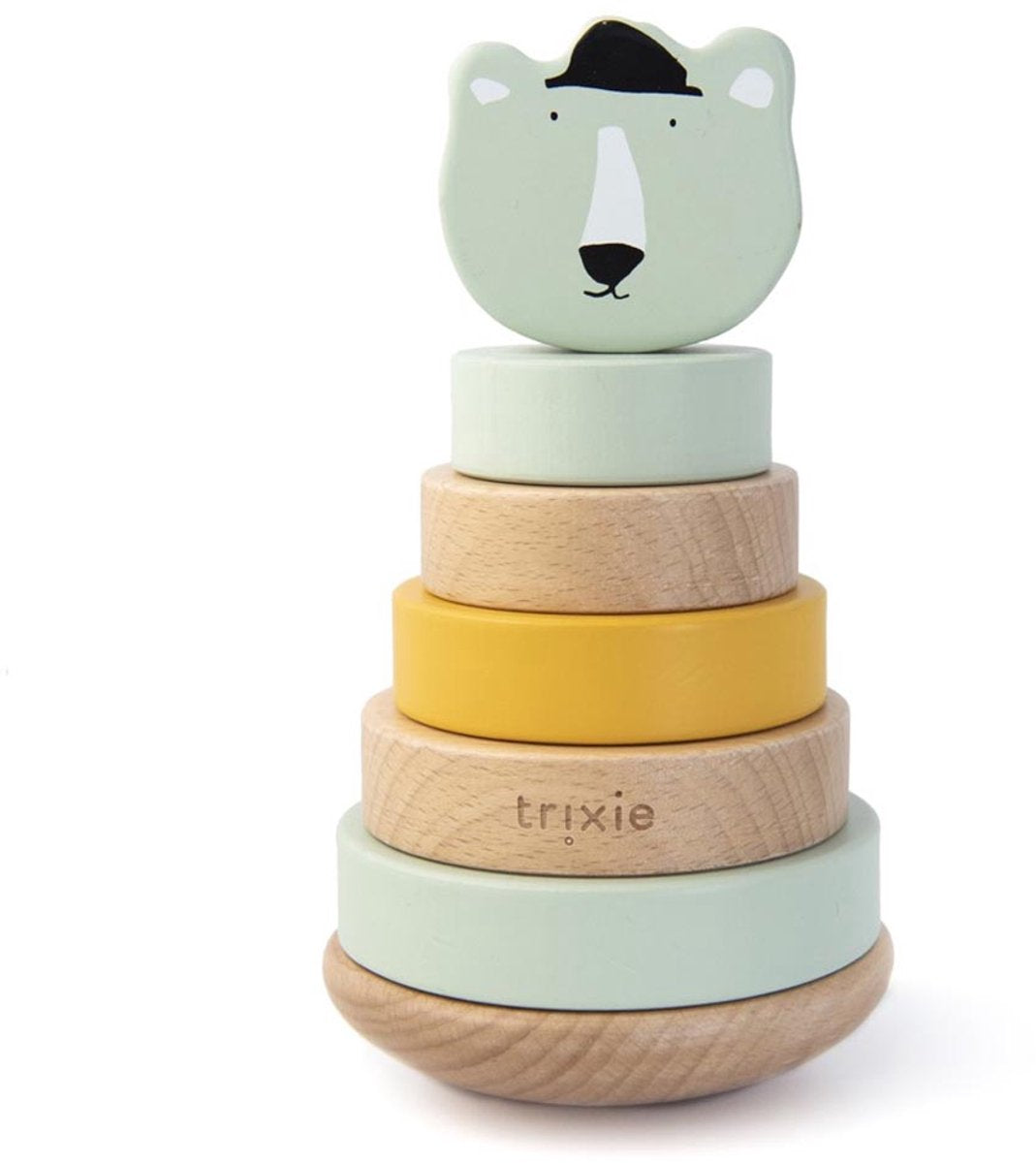 Trixie Stapelturm aus Holz - mr. Eisbär - Stapelspielzeug aus Holz - Lernspielzeug - für Jungen und Mädchen