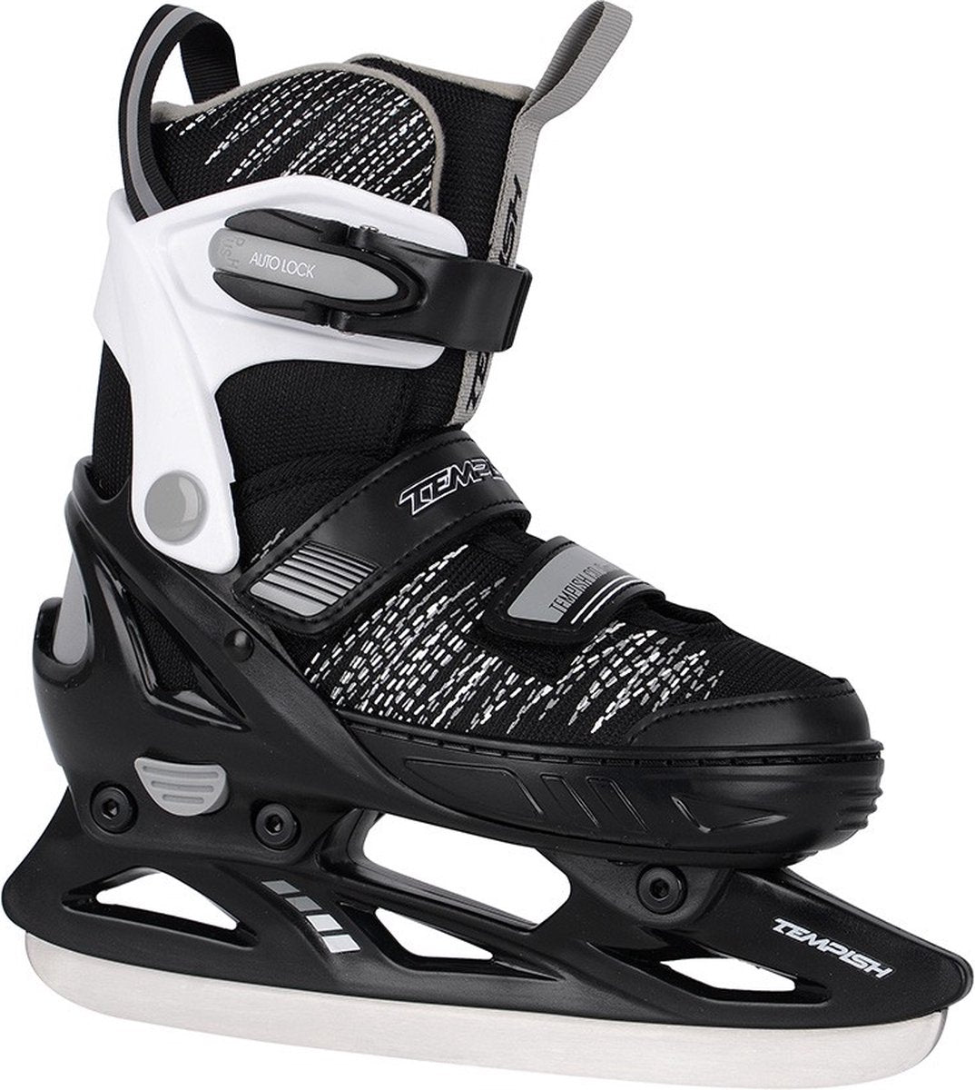 Tempish – Gokid Ice – Eishockey-Schlittschuhe – Kinder-Schlittschuhe – Schwarz – leichter Kinder-Hockey-Schlittschuh mit verstellbarer Passform – Größe EU 29–32