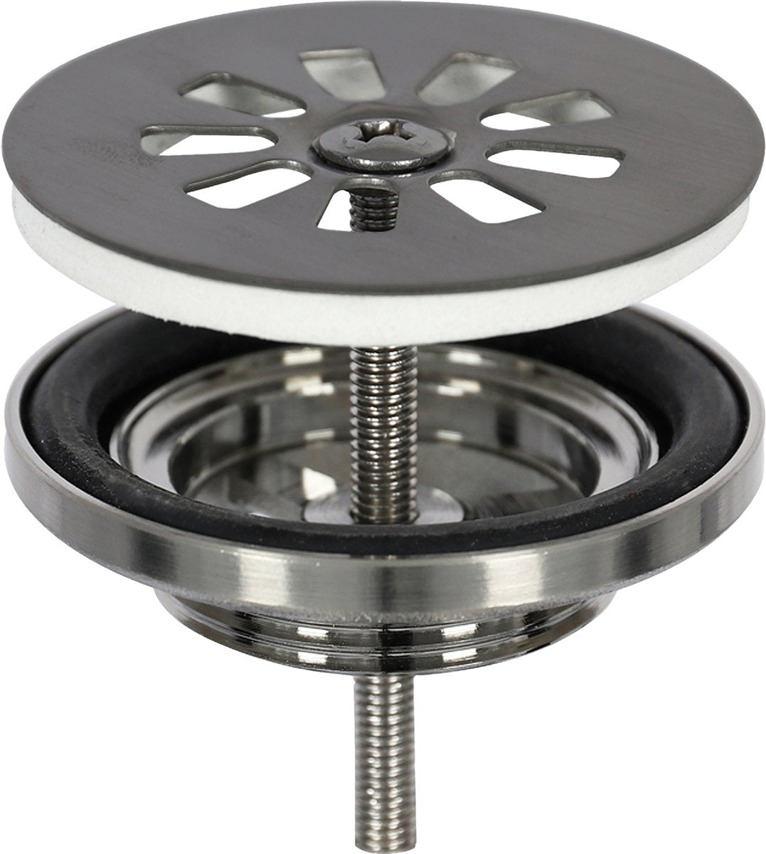 Differnz afvoerplug gun metal – afvoerstop voor wastafel – 㘠64 mm – 6m schroef