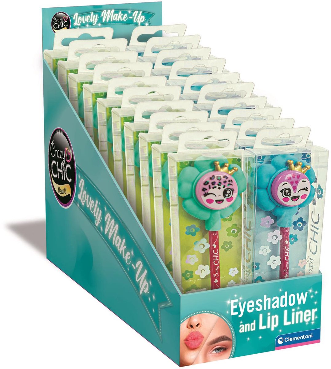 Clementoni verrückter schicker Lidschatten und Lipliner-Blume – Türkisblau