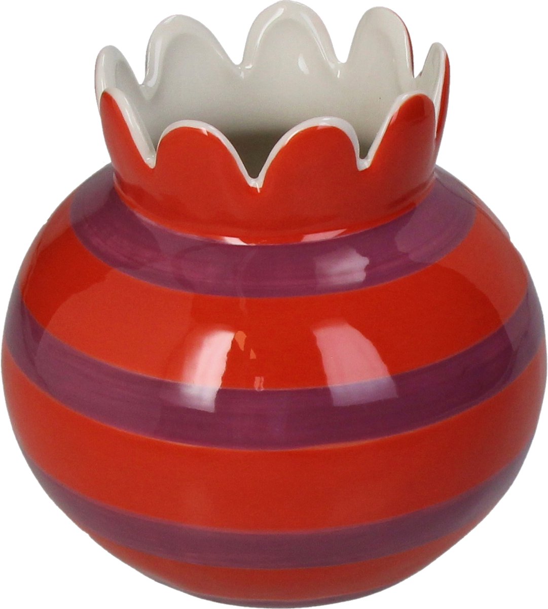 Hd collection vaas strepen aardewerk 15x15x14,3cm
