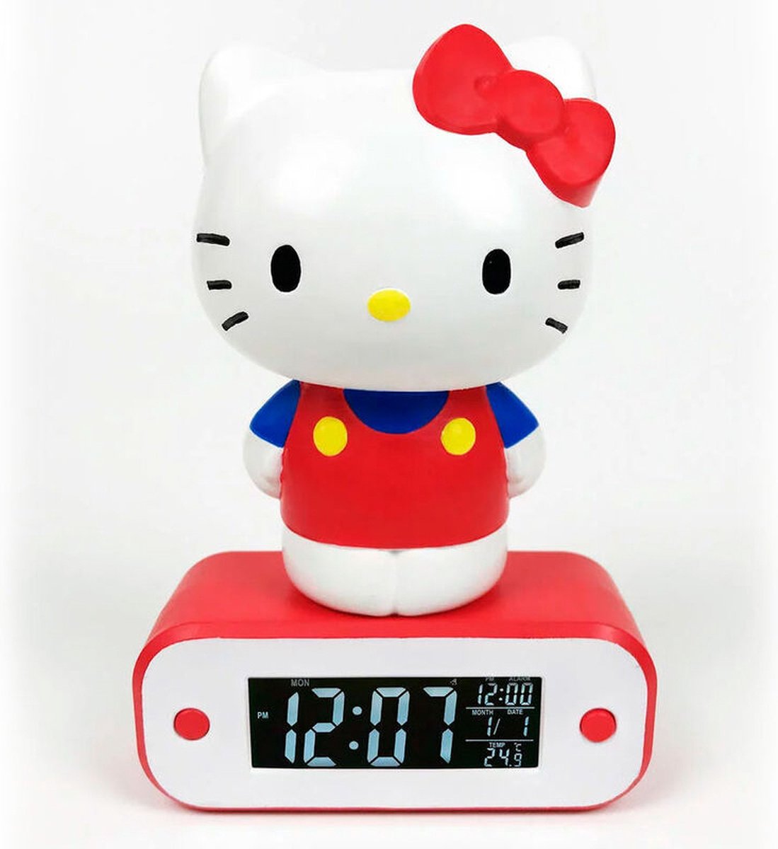 Hello Kitty Digitaler Radiowecker mit LED-Lampe - Wecker - Radio - Lampe - Datum - Raumtemperatur