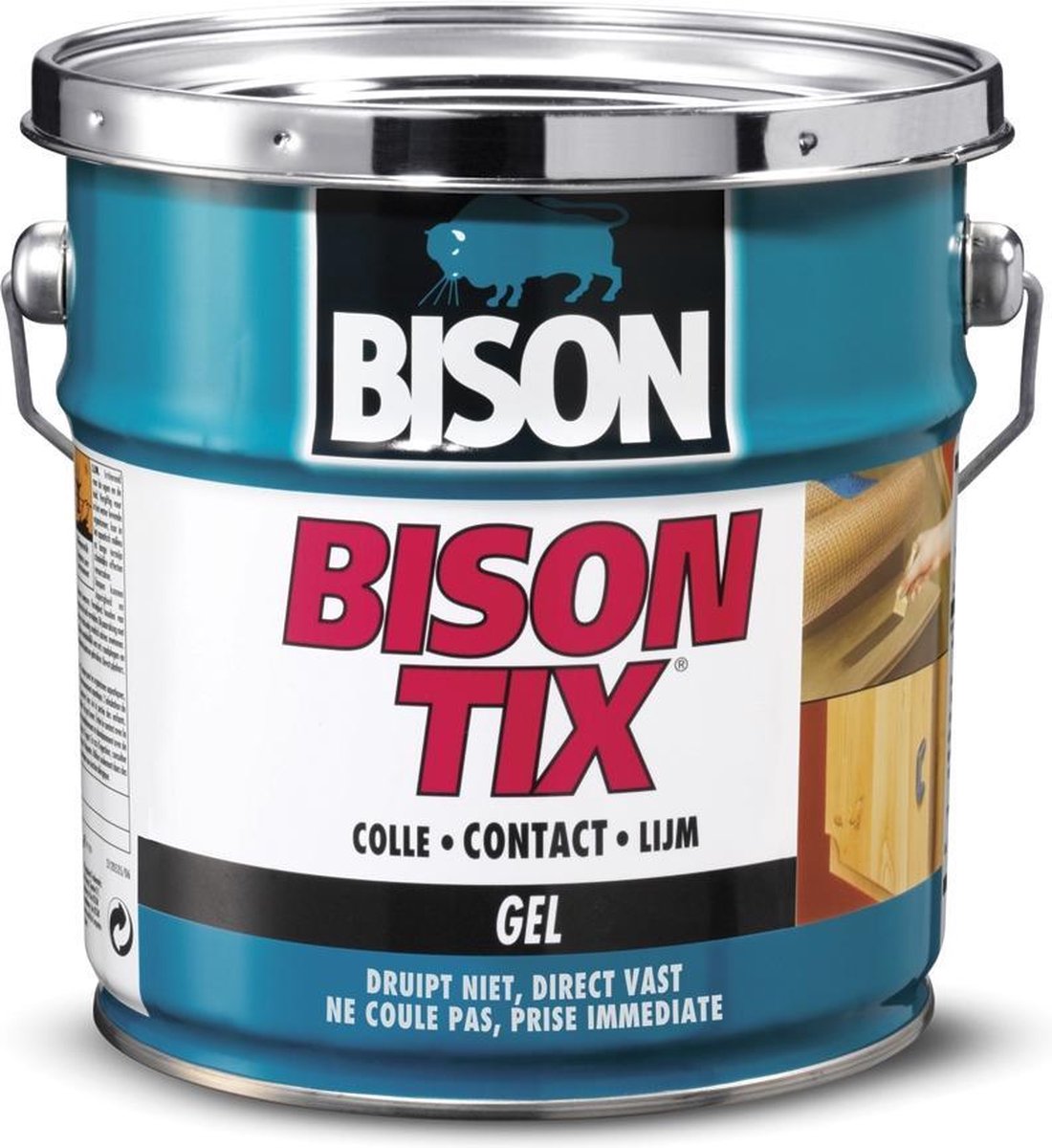 Bison tix® Dose 2,5 l. gelförmig, superstark, universeller Kontaktkleber, feuchtigkeitsbeständig, frostbeständig, -40°C bis +70°C, einfach zu verarbeiten, für unzählige Reparaturen