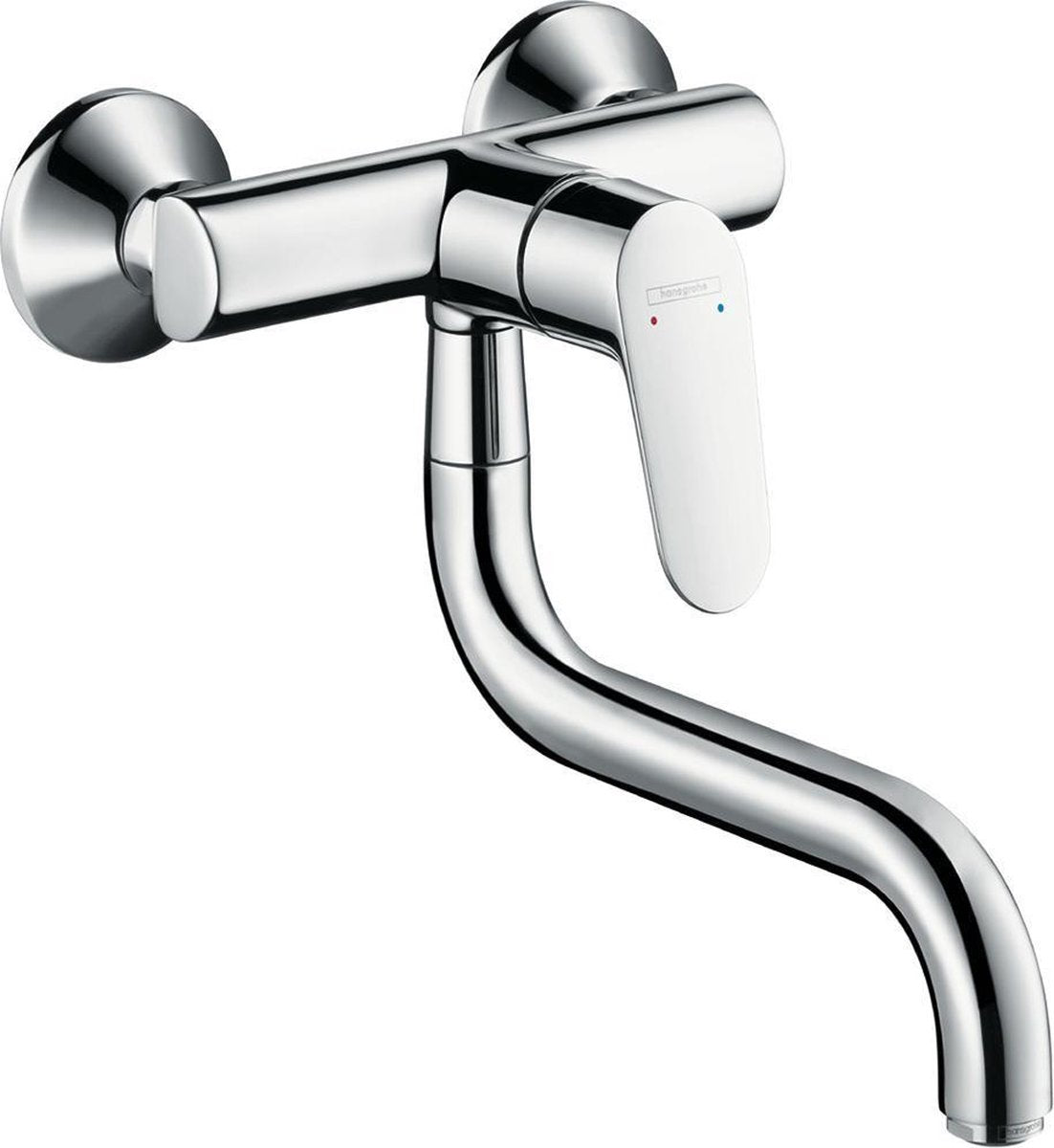 Hansgrohe Focus M41 Einhebel-Küchenmischer für Wandmontage – Chrom – Achsabstand 150 mm ± 12 mm