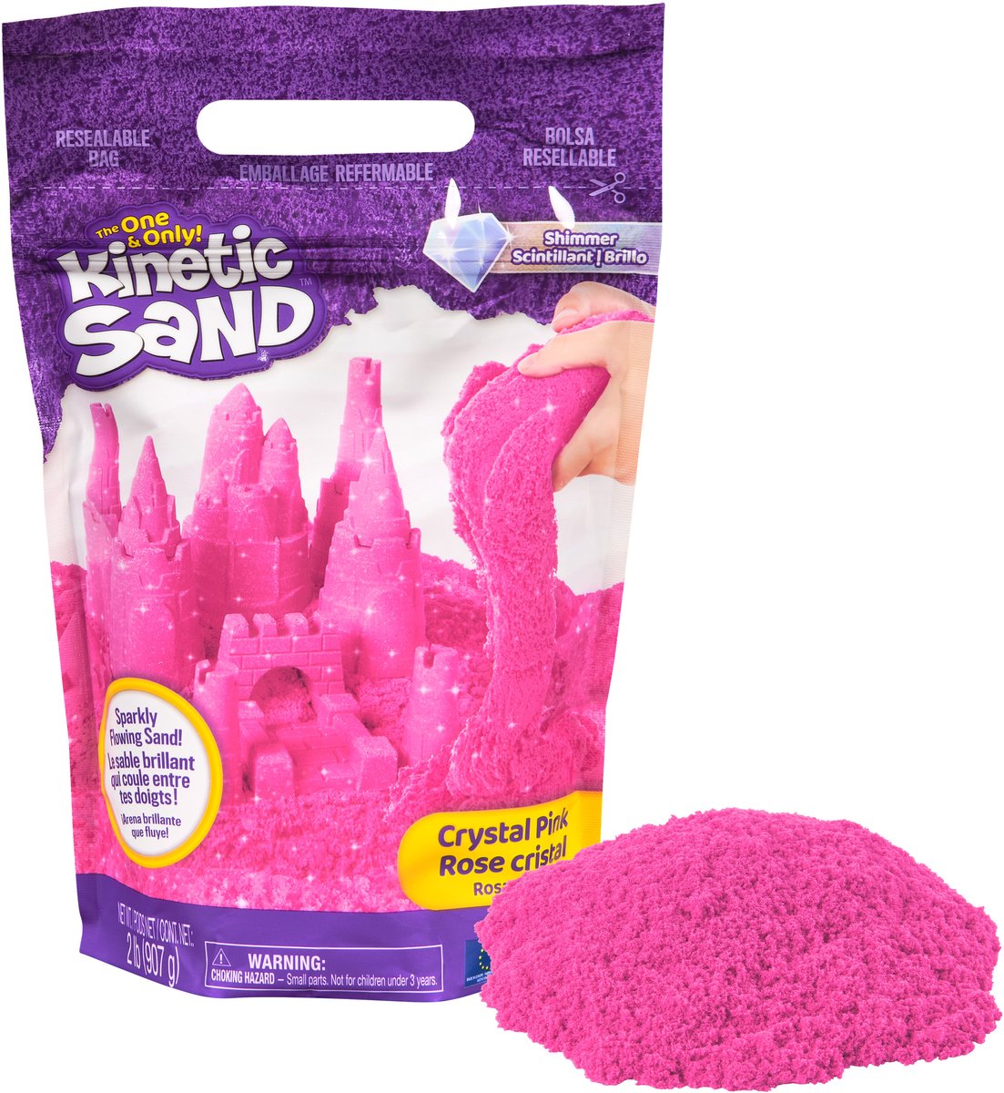 Spinmaster Kinetic Sand Glitzer Sandbeutel Kristallrosa – 907 g