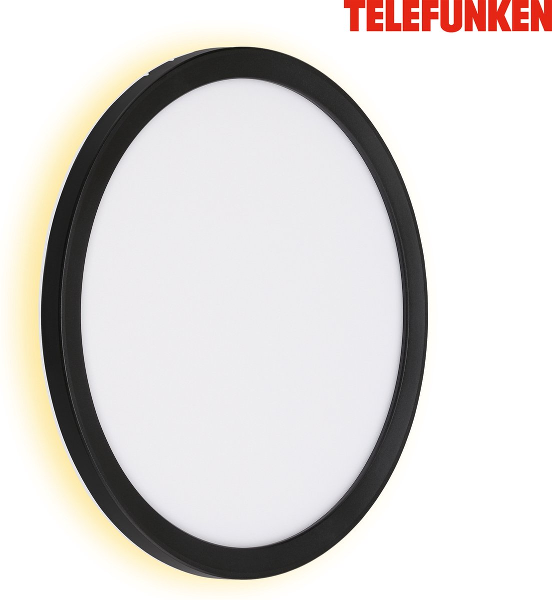 Telefunken - nizza - LED-Außenleuchte, 4000k, IP44, 15w, schwarz, Kunststoff, ø28 cm