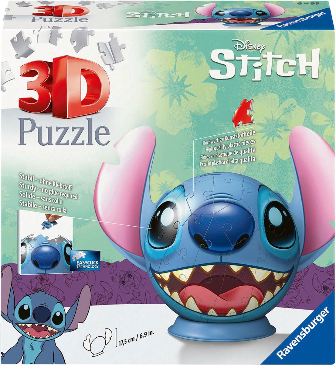 Disney 3D -Puzzle -Stich mit Ohren, 72.
